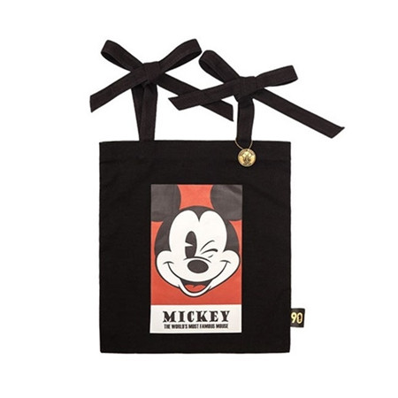 Color Printing Bow Handle Canvas Bag